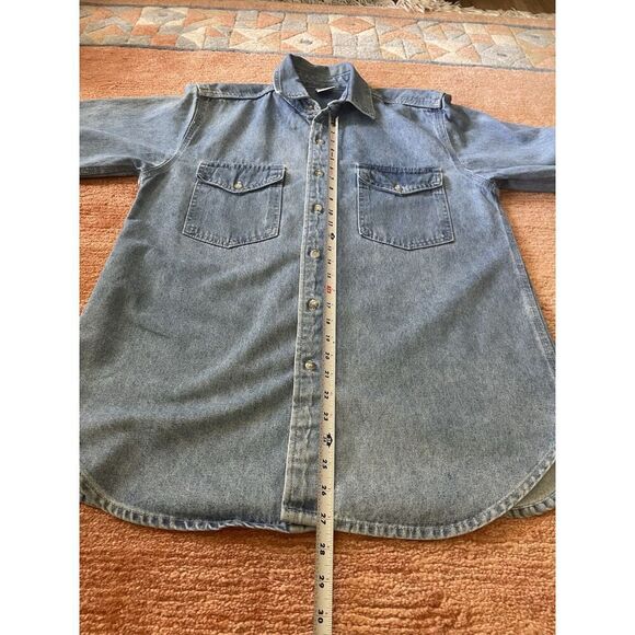 Vintage Heavyweight Denim Shirt M USA Made Tree Back Western Cotton - Picture 6 of 6